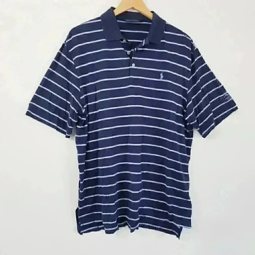Polo Golf Ralph Lauren Striped Short Sleeve Polo Golf Shirt L